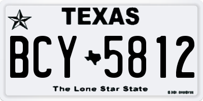 TX license plate BCY5812