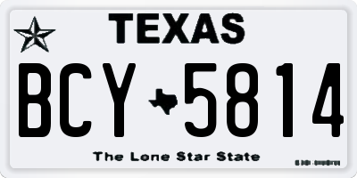 TX license plate BCY5814