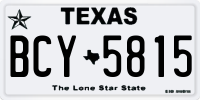 TX license plate BCY5815