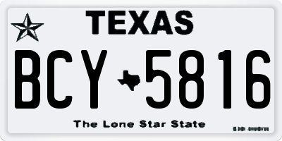 TX license plate BCY5816