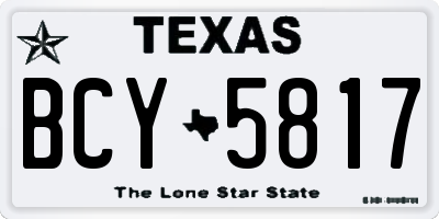 TX license plate BCY5817
