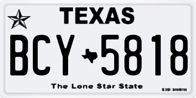 TX license plate BCY5818