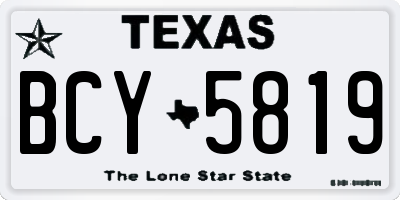 TX license plate BCY5819