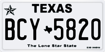 TX license plate BCY5820