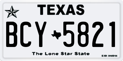TX license plate BCY5821
