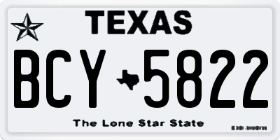 TX license plate BCY5822