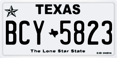 TX license plate BCY5823