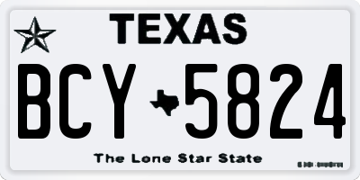 TX license plate BCY5824