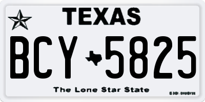 TX license plate BCY5825