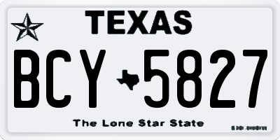 TX license plate BCY5827