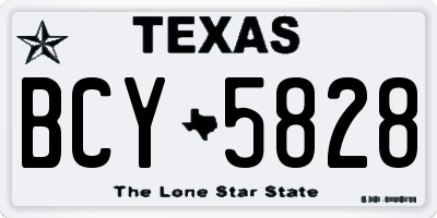 TX license plate BCY5828