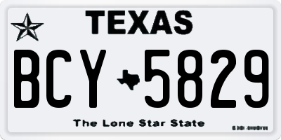 TX license plate BCY5829