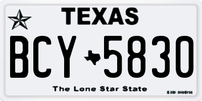 TX license plate BCY5830