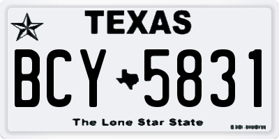 TX license plate BCY5831