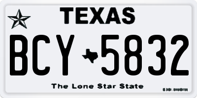 TX license plate BCY5832