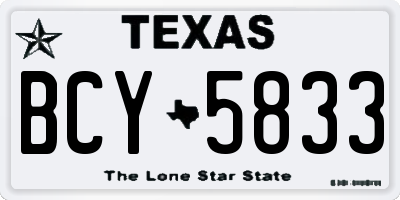 TX license plate BCY5833