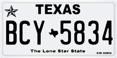 TX license plate BCY5834