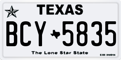 TX license plate BCY5835