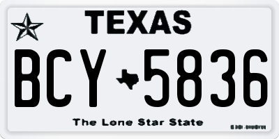 TX license plate BCY5836