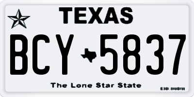 TX license plate BCY5837