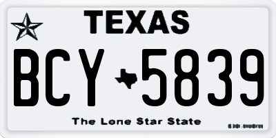 TX license plate BCY5839