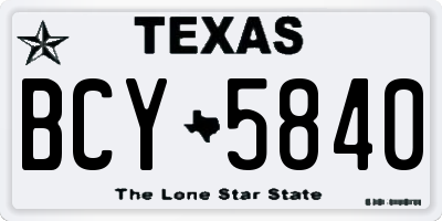 TX license plate BCY5840