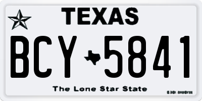 TX license plate BCY5841