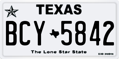 TX license plate BCY5842