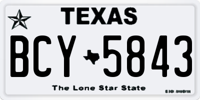 TX license plate BCY5843