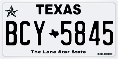 TX license plate BCY5845