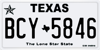 TX license plate BCY5846