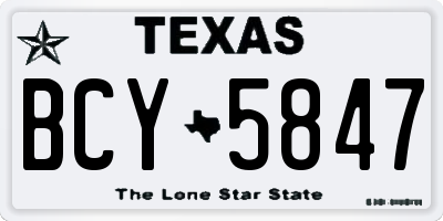 TX license plate BCY5847