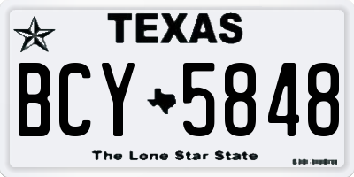 TX license plate BCY5848