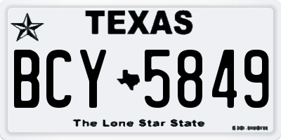 TX license plate BCY5849