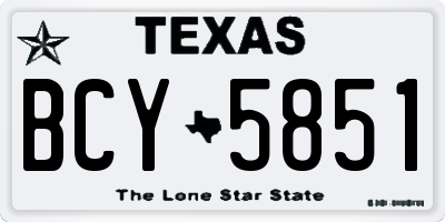 TX license plate BCY5851