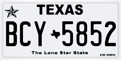 TX license plate BCY5852