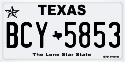 TX license plate BCY5853