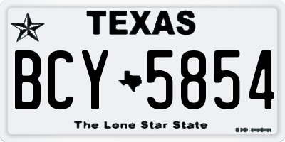 TX license plate BCY5854