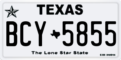 TX license plate BCY5855