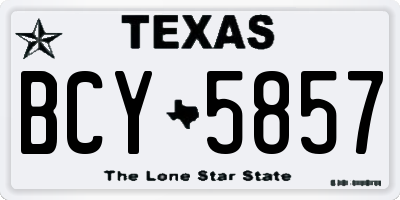 TX license plate BCY5857