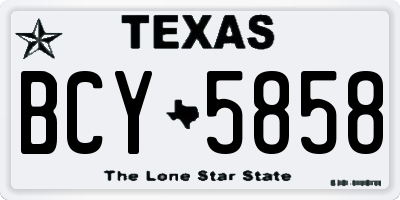 TX license plate BCY5858
