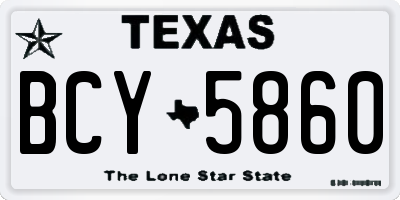 TX license plate BCY5860