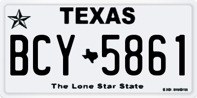 TX license plate BCY5861