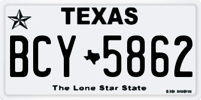 TX license plate BCY5862