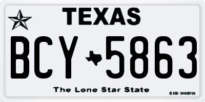 TX license plate BCY5863