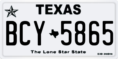 TX license plate BCY5865