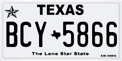 TX license plate BCY5866
