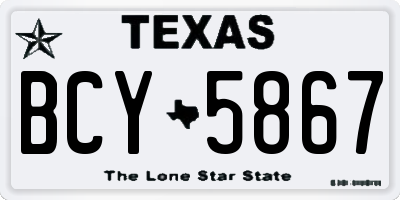 TX license plate BCY5867
