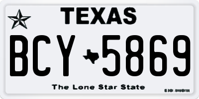 TX license plate BCY5869