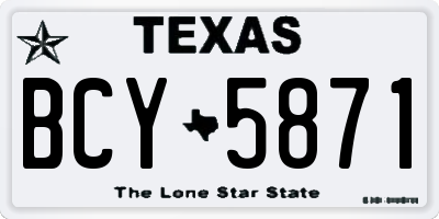 TX license plate BCY5871